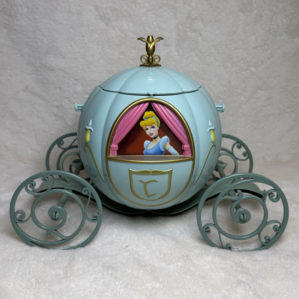 Disney Paris Cinderella Green Carriage Collectable Popcorn Bucket (No Strap) EC